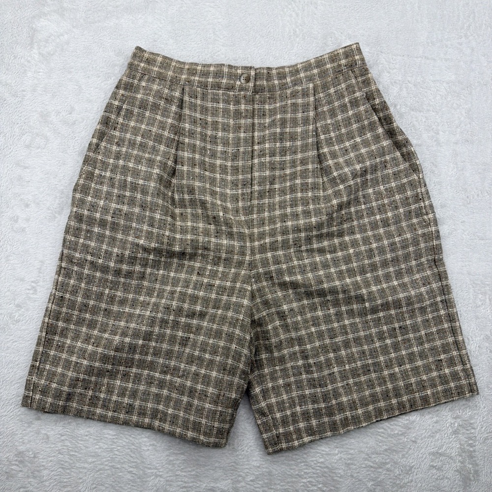 VTG HUNT CLUB Shorts Sz 10 26x8 Wool Tweed Knit Pleated Golf Tall Academia Lined